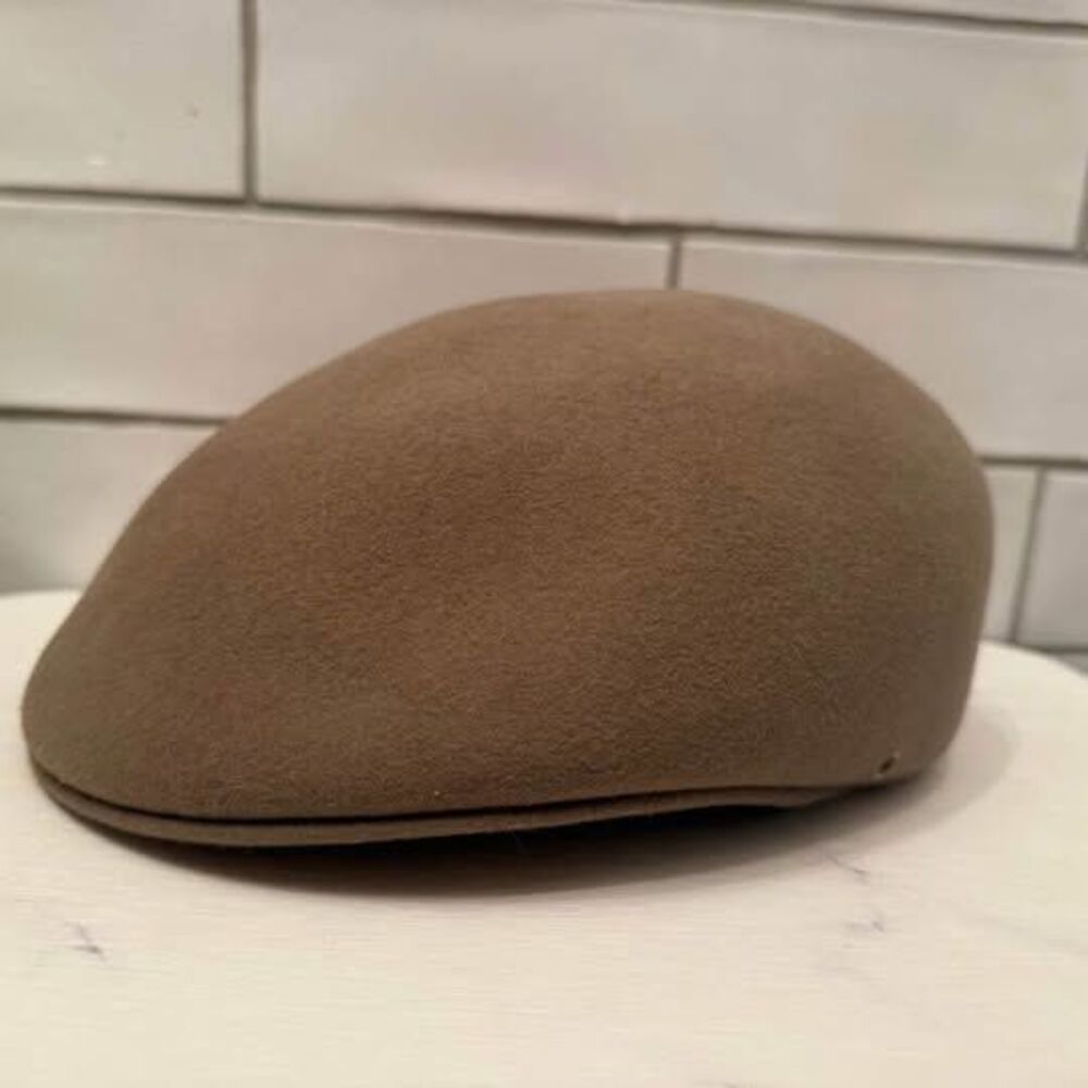Country Gentleman 100% Wool Flat Cap Newsboy Cap - Camel Tan Large